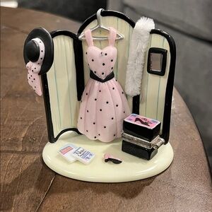 Charming Pink Polka Dot Dress Figurine